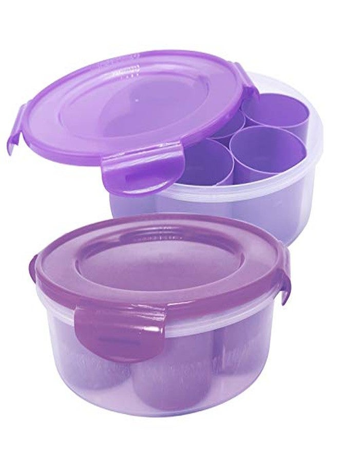 Wonder Decota Masala Box with Removable Katoris, Set of 2 Pc, Voilet Color,Made in India - Image 1